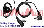 1X GP3ERMCDHOOK D Ring Ear Hanger Mic for Motorola GP300 XTN P110 CP200