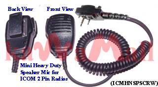 1X ICMHNSPSCRW Heavy Duty Mini Speaker Mic for ICOM IC-F3 F4 2 Pin with Screws