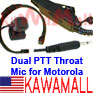 20X GP300TR2PT Dual PTT Hv.Duty Throat Mic for Motorola GP300 HT1250 XTN Radio