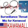 1X KEWOODHDDG Surveillance Throat SPY Mic Kenwood TK Radio