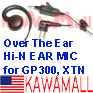 1X MOTGP3EMC64BCHK Heavy Duty Over The Ear Mic for Motorola GP300 XTN SP50 RLN6423A Style