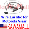 1X VISARTDEJPT Wire Ear Mic w/ Heavy Duty Large PTT for Motorola Visar