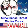 1X ICOMHDDGY Surveillance Throat Mic for Cobra Radio Y-plug